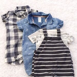 Kids Blue and White Checkered Shorts